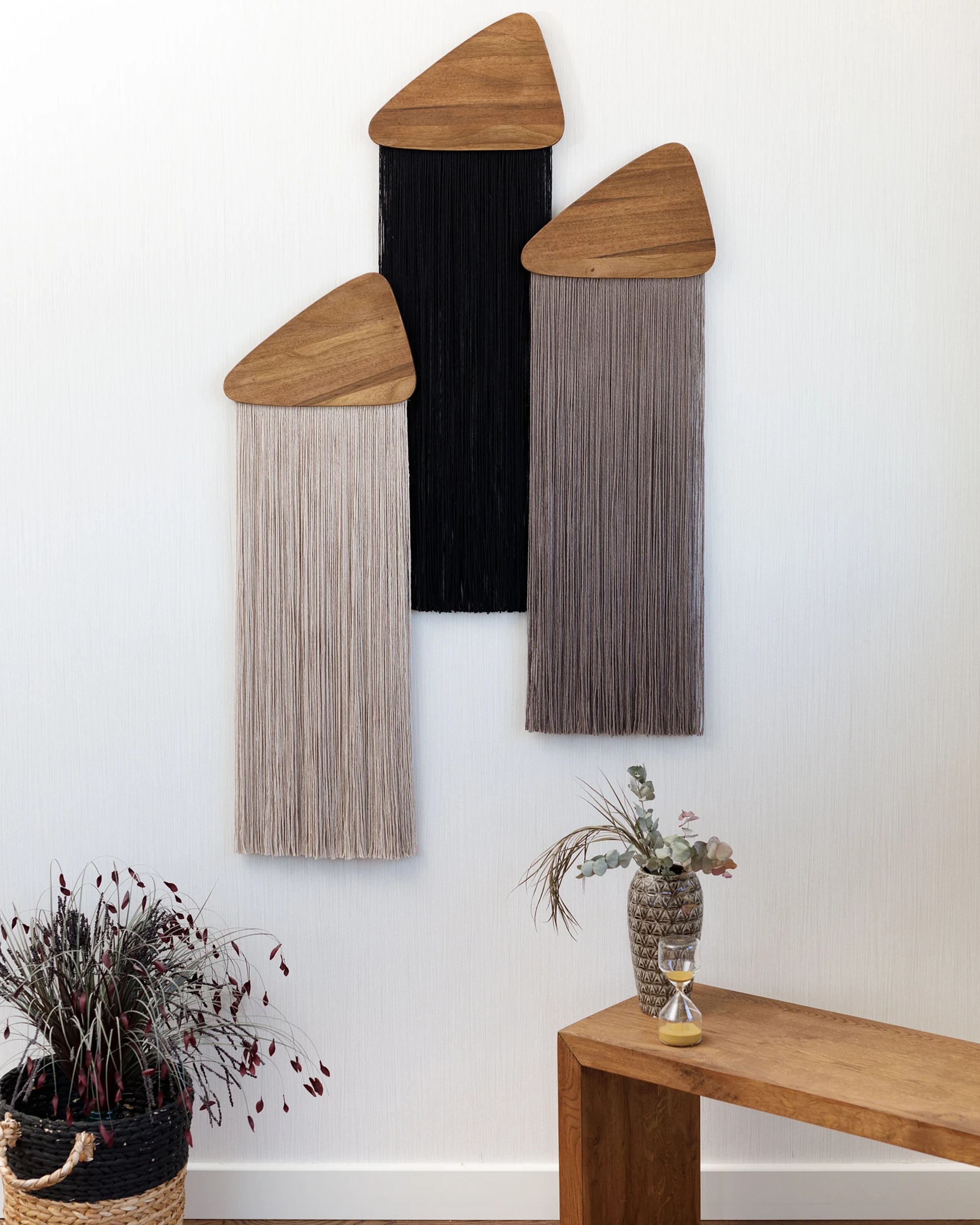 Triptyque Mural Ondes de Bois