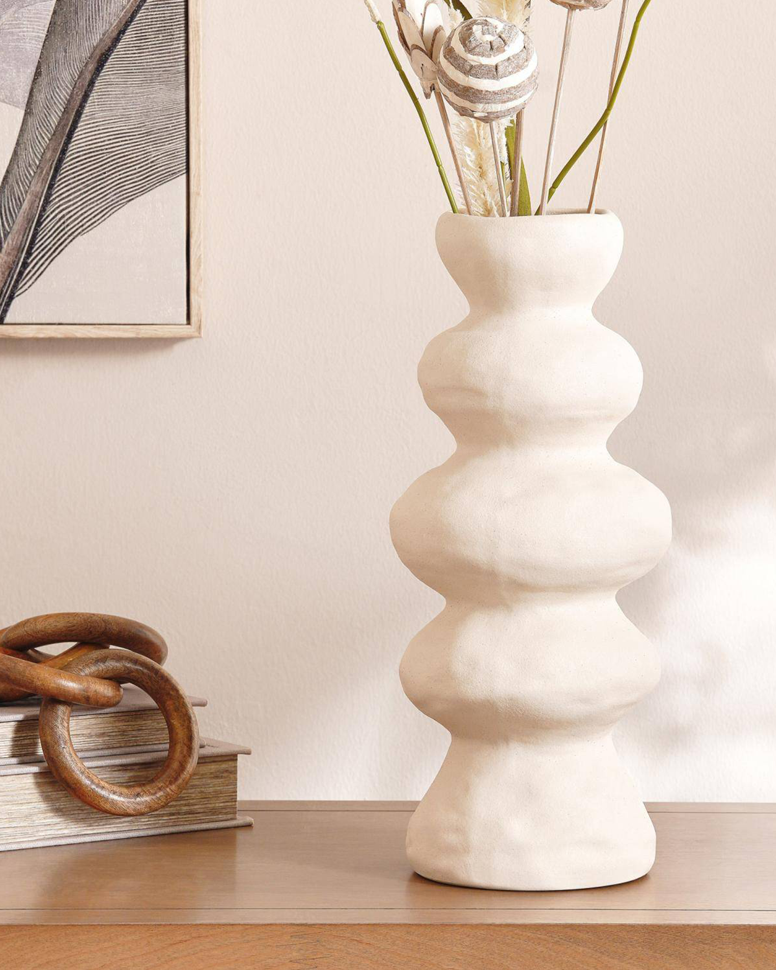 Vase vintage en papier mâché lisse