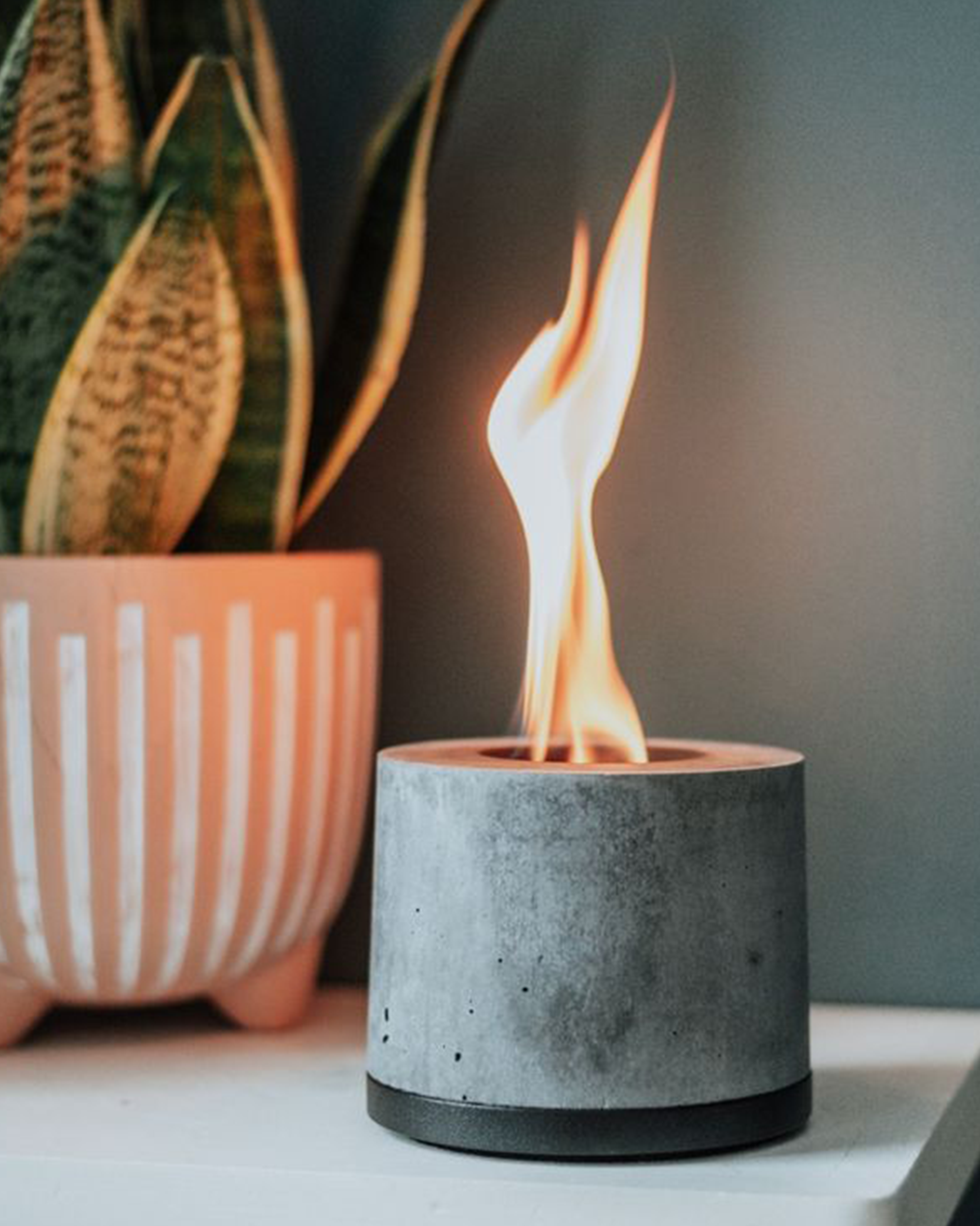 Fire Base en béton artisanal