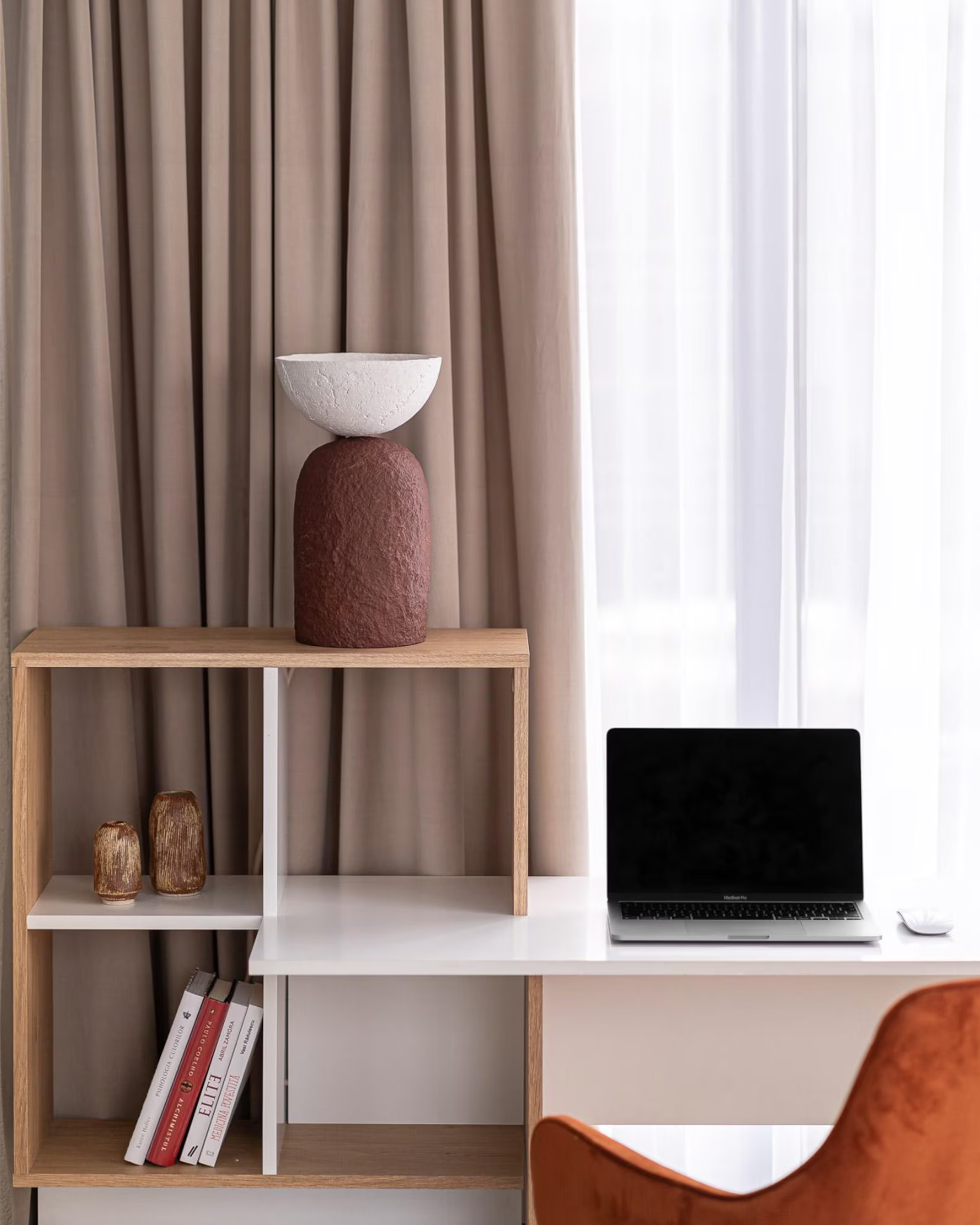 Lampe de table artisanale Globe Opale, pigments naturels