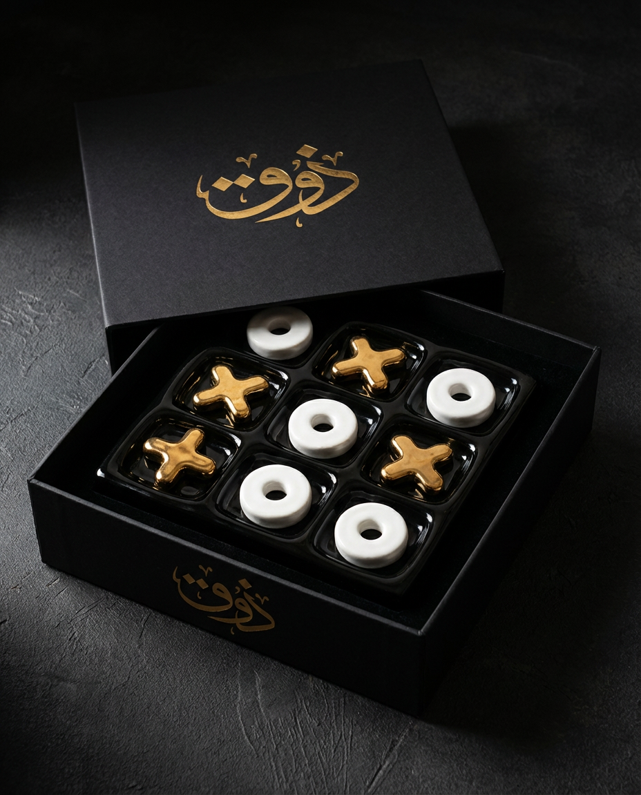 Jeu de Morpion Tic-Tac-Toe "Éclat d'Or"